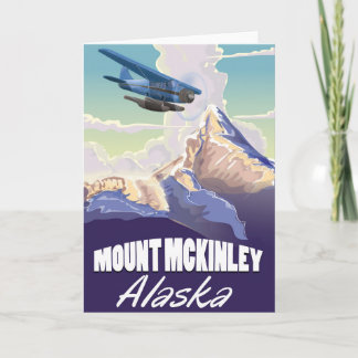 Tarjeta Festiva Poster de viajes del Monte McKinley