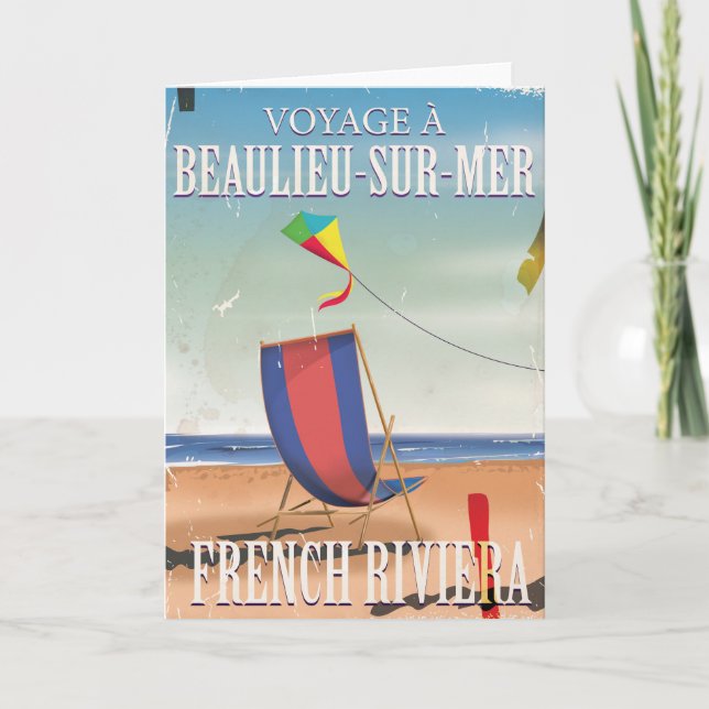 Tarjeta Festiva Poster de Viajes por Viaje Francés Beaulieu-sur-Me (Anverso)