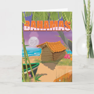 Tarjeta Festiva Poster de viajes vintage de Bahamas
