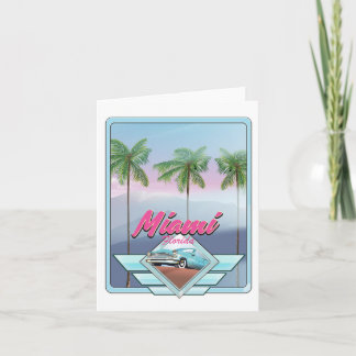 Tarjeta Festiva Poster de viajes Vintage de Miami Florida