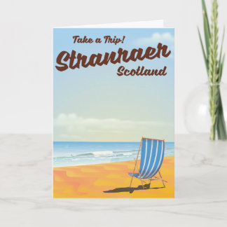 Tarjeta Festiva Poster de viajes vintage de Stranraer Scotland