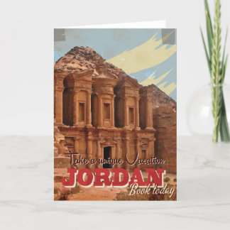 Tarjeta Festiva Poster de Viajes Vintage de vacaciones de Jordania