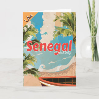 Tarjeta Festiva Poster de Viajes Vintage de vacaciones en Senegal.