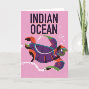 Tarjeta Festiva Poster de viajes vintage del Océano Índico