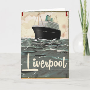Tarjeta Festiva poster de Viajes Vintage Liverpool