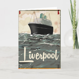 Tarjeta Festiva poster de Viajes Vintage Liverpool