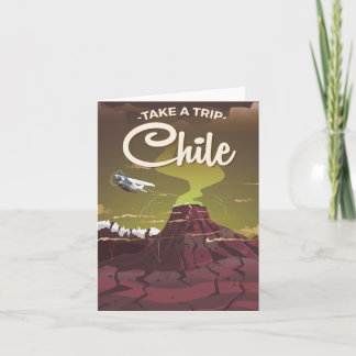 Tarjeta Festiva Poster de Viajes Volcánicos de Chile