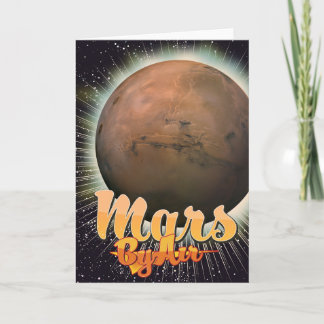Tarjeta Festiva Póster de vuelo vintage de Mars By Air
