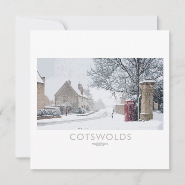 Tarjeta Festiva Poster del Ferrocarril Cotswolds (Anverso)