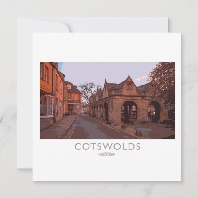 Tarjeta Festiva Poster del Ferrocarril Cotswolds (Anverso)