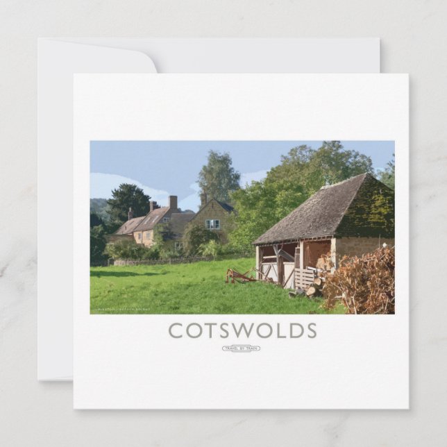Tarjeta Festiva Poster del Ferrocarril Cotswolds (Anverso)
