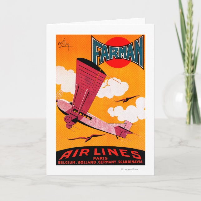 Tarjeta Festiva Poster del monoplano de las líneas aéreas F-170 de (Anverso)