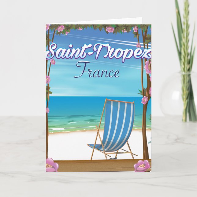 Tarjeta Festiva Poster del viaje de Francia del Santo-Tropez (Anverso)