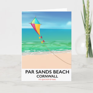 Tarjeta Festiva Poster del viaje de la playa de Cornualles de la