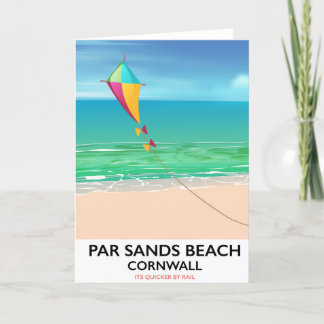 Tarjeta Festiva Poster del viaje de la playa de Cornualles de la