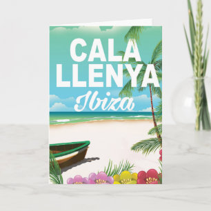 Tarjeta Festiva poster del viaje de la playa del ibiza del llenya