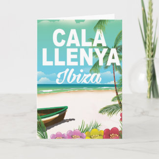 Tarjeta Festiva poster del viaje de la playa del ibiza del llenya