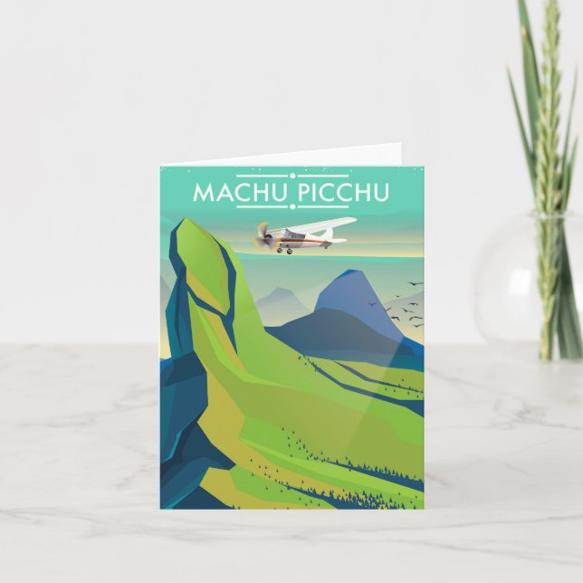 Tarjeta Festiva poster del viaje del vuelo del picchu del machu (Anverso)