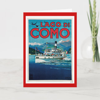 Tarjeta Festiva Poster italiano del viaje del vintage de "Lago di