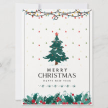 Poster navideño White Green Red Merry