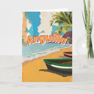 Tarjeta Festiva Póster vintage de vacaciones en Anguilla