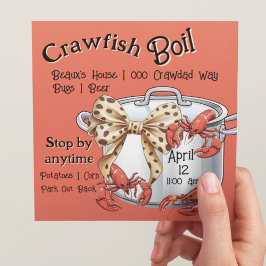 Tarjeta Festiva Pota de hervir con arveja y Fiesta de langosta