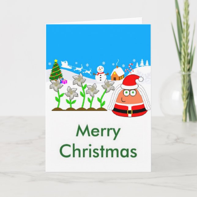 Tarjeta Festiva Pou Pou Christmas Card (Anverso)