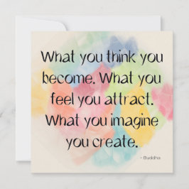 Tarjeta Festiva Power of Thought Buddha Watercolor Quote Art Card