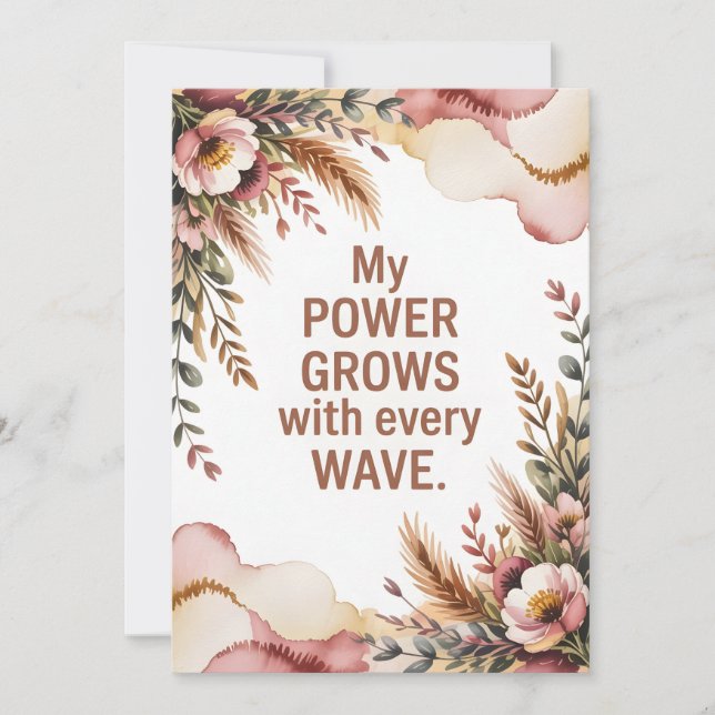 Tarjeta Festiva Powerful Birth Wave Affirmation Art (Anverso)