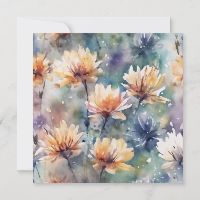 Tarjeta Festiva Pradera de flores (Anverso)