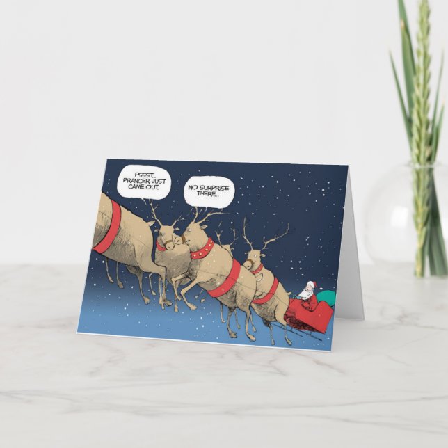 Tarjeta Festiva Prancer gay (Anverso)