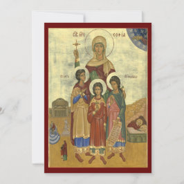 Tarjeta Festiva prayer card of Saints Sophia, Faith, Hope, Love
