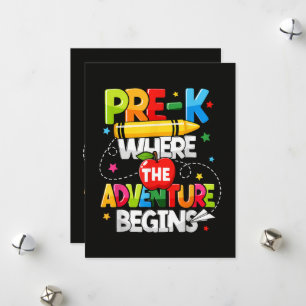 Tarjeta Festiva Pre-K Donde Comienza La Aventura Regreso a la Escu