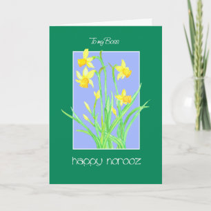 Tarjeta Festiva Preciosos Narcisos para el Jefe Norooz