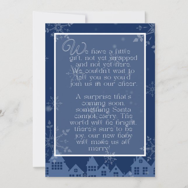 Tarjeta Festiva Pregnancy Announcement Poem Card | Holiday Theme (Anverso)