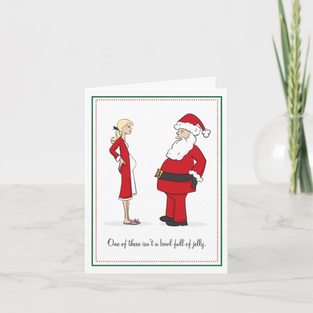 Tarjeta Festiva Pregnant Christmas Cards - BLONDE Bowl of Jelly (Anverso)