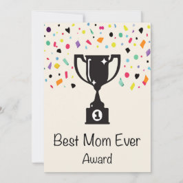 Tarjeta Festiva Premio a la Mejor Mamá Jamás