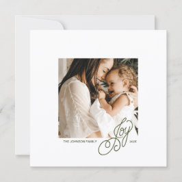 Tarjeta Festiva Preppy Green Striped Square Photo Holiday Card