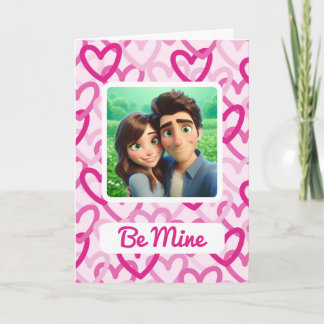 Tarjeta Festiva Preppy Hearts Pink
