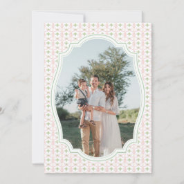 Tarjeta Festiva Preppy Pink Bow Christmas Nutcracker 2 Photos 