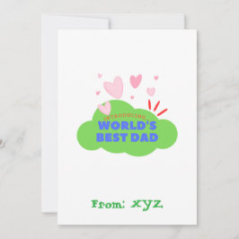 Tarjeta Festiva Presentando el diseño de corazones del mejor papá 