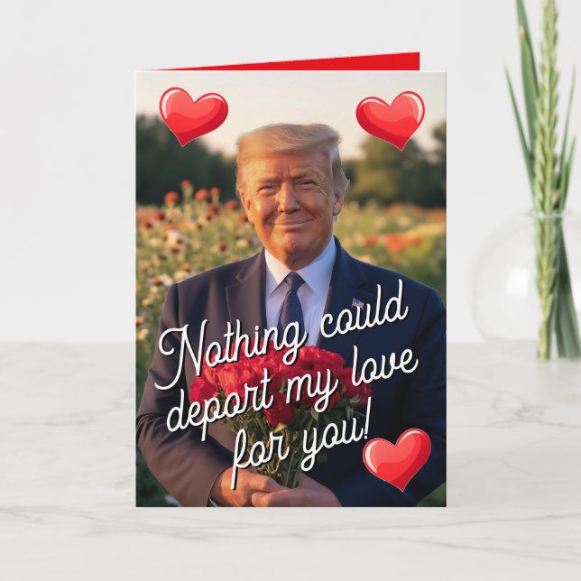 Tarjeta Festiva Presidente Donald Trump Día de San Valentín de amo (Anverso)