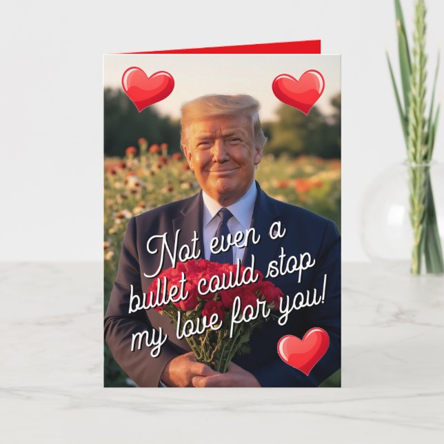 Tarjeta Festiva Presidente Donald Trump Día de San Valentín de Amo (Anverso)