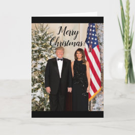Tarjeta Festiva Presidente Donald Trump Melania Navidades elegante