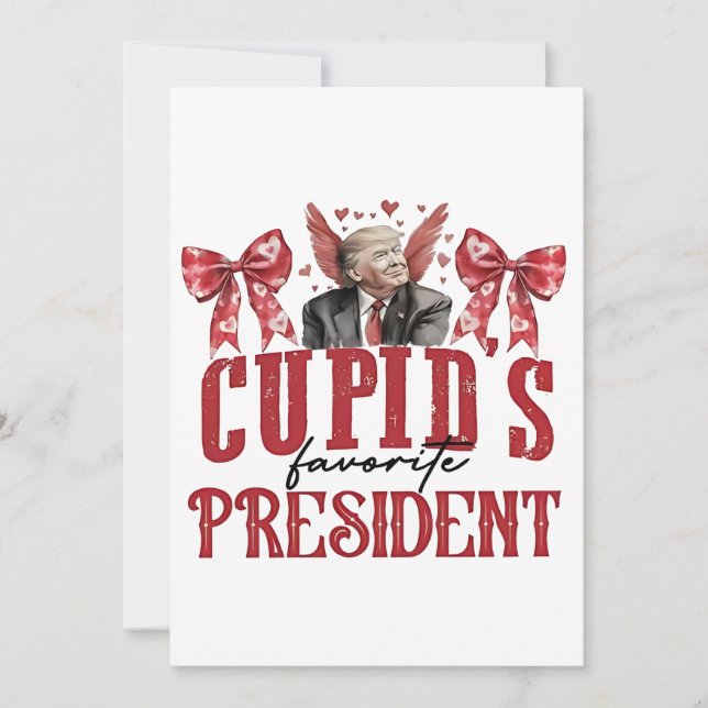 Tarjeta Festiva Presidente favorito de Cupido San Valentín Trump (Anverso)