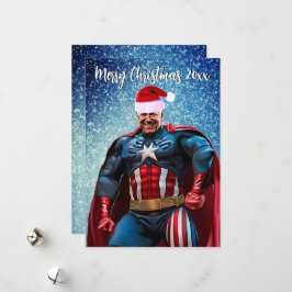 Tarjeta Festiva Presidente Joe Biden y Santa Hat