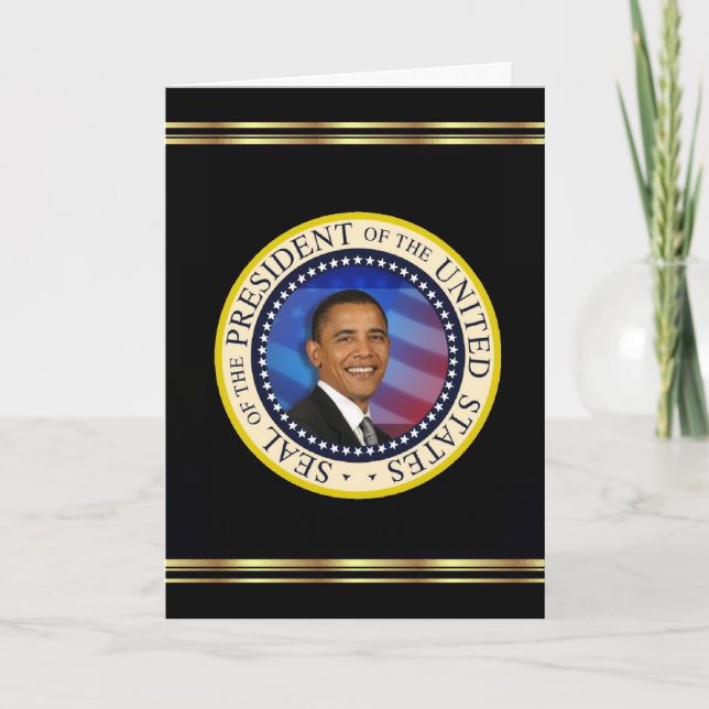 Tarjeta Festiva Presidente Obama Keepsake Christmas 2008 elegante (Anverso)