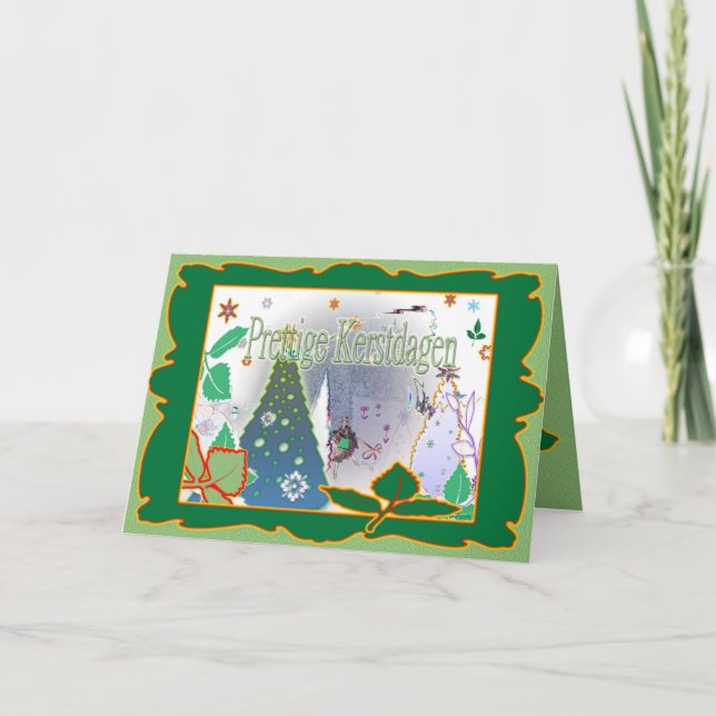 Tarjeta Festiva prettige Kerstdagen (Anverso)