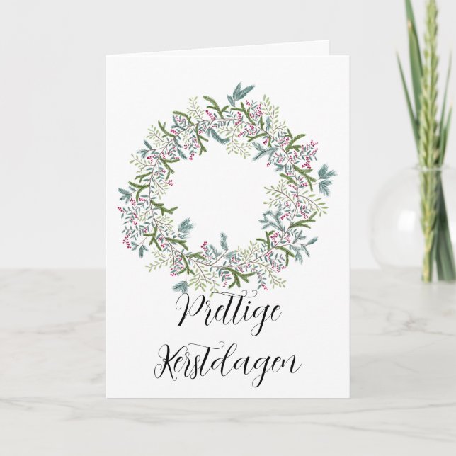 Tarjeta Festiva Prettige Kerstdagen, guerrera de Navidades holande (Anverso)
