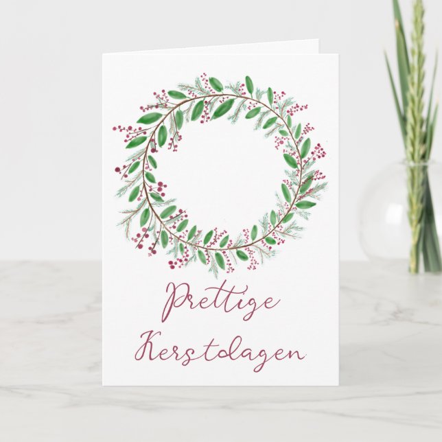 Tarjeta Festiva Prettige Kerstdagen, guerrera de Navidades holande (Anverso)